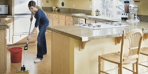 Wet cleaning to prevent parasite infestation